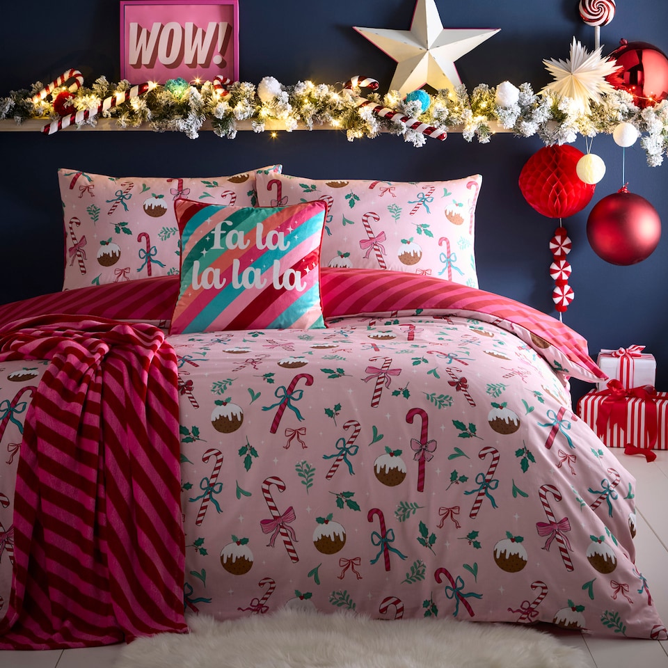 image 1 of Fusion Festive Fancy Duvet Cover Set Pink
