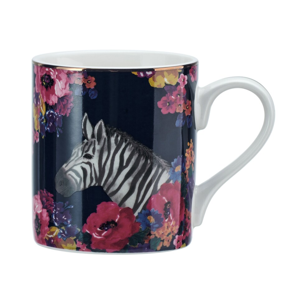 image 1 of Mikasa Wild at Heart Zebra Print Porcelain Mug, 280ml | Multi