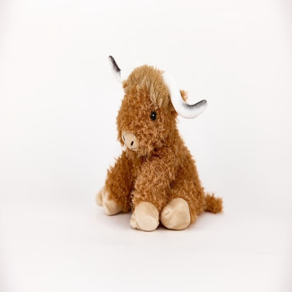 image 1 of Warmies Plush Highland Cow with Horns Microwavable LARGE
