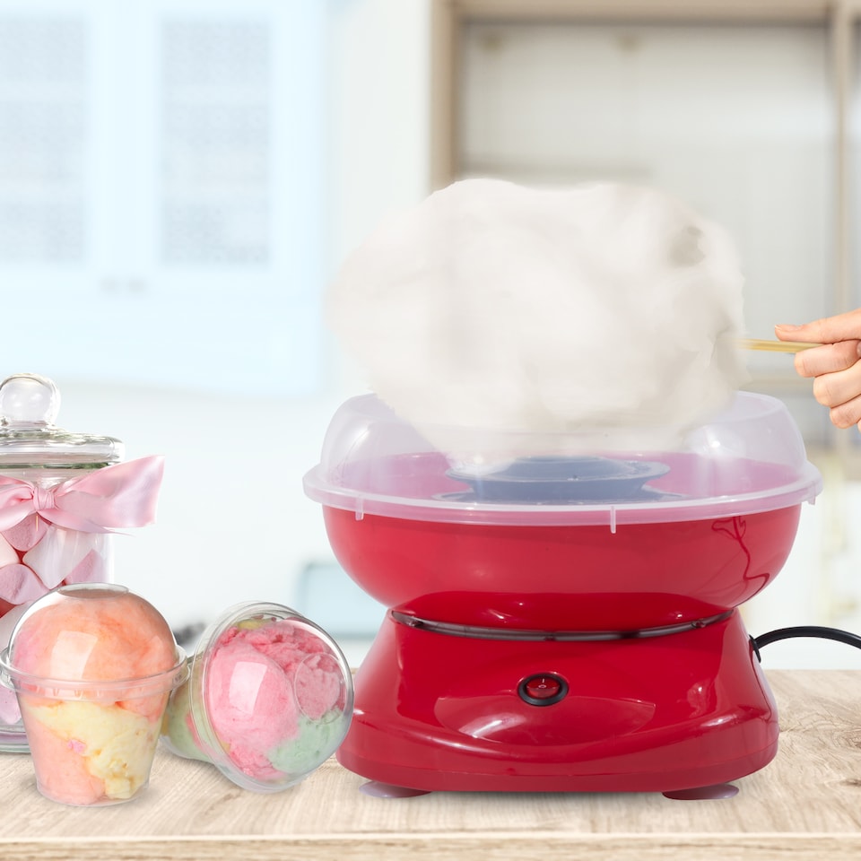 image 1 of HOMCOM Candy Floss Machine Electric Cotton Candy Maker Gadgetry 450W (Red)