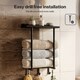 image 8 of Levede Towel Rack Wall Mounted Shelf Bathroom Storage Holder with Hooks Black