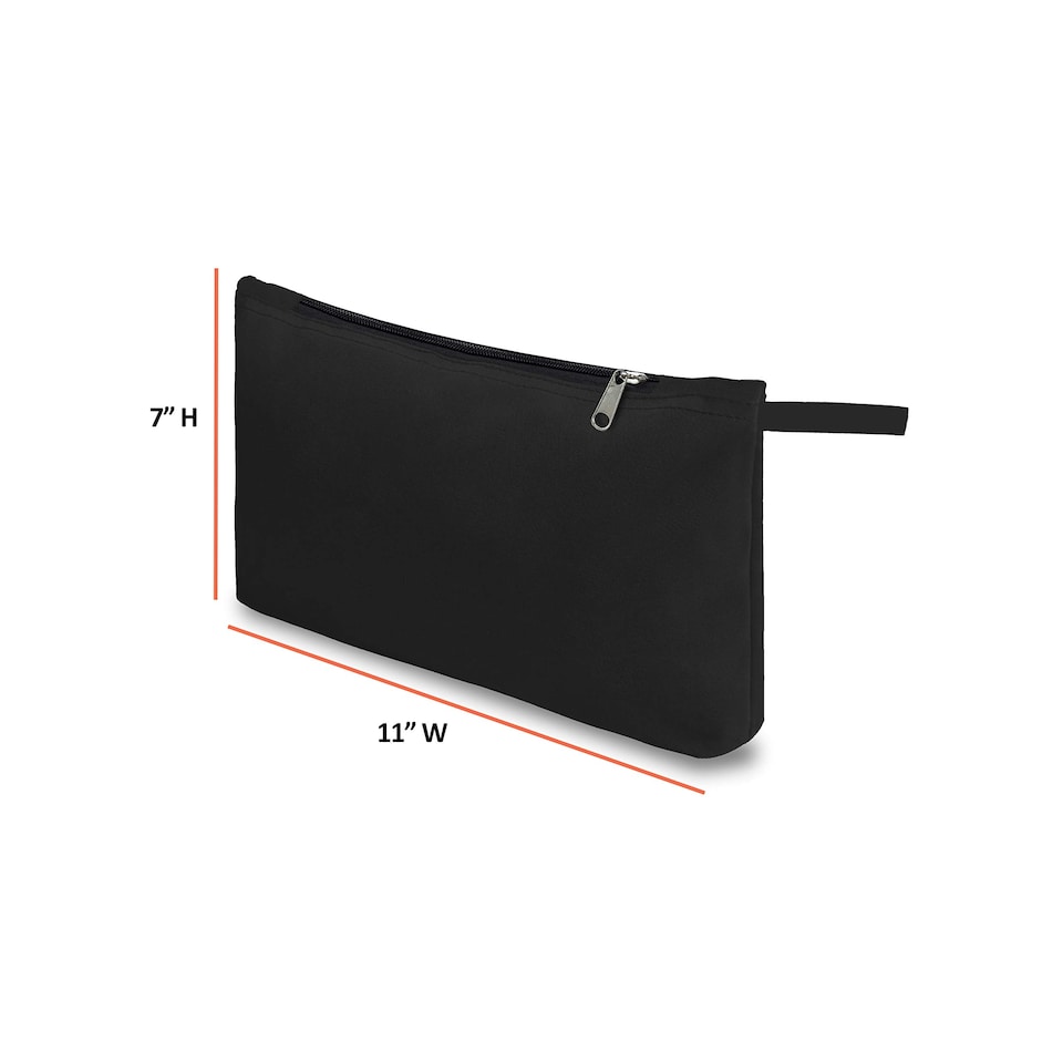 image 1 of Covers&All Tool Bag, 12 Oz Heavy Duty Waterproof Pouch with Sturdy, 7 in L x 11 in W x 7 in H, Black