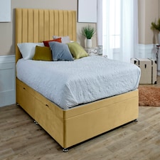 Sophia Divan Ottoman Plush Single Bed Frame - Beige