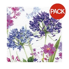 Anniversary House Tiflair Agapanthe Bleu Disposable Napkins (Pack of 20) - Multicoloured - One Size