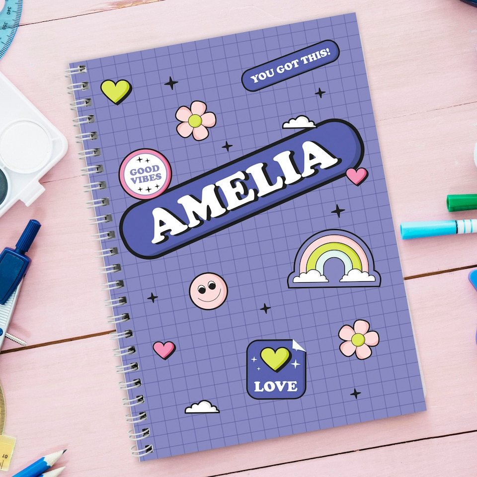 image 1 of Personalised Good Vibes A5 Notebook