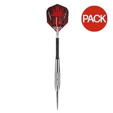 Harrows Assassin Tungsten Darts (Pack of 3) - Silver/Black/Red - 30g