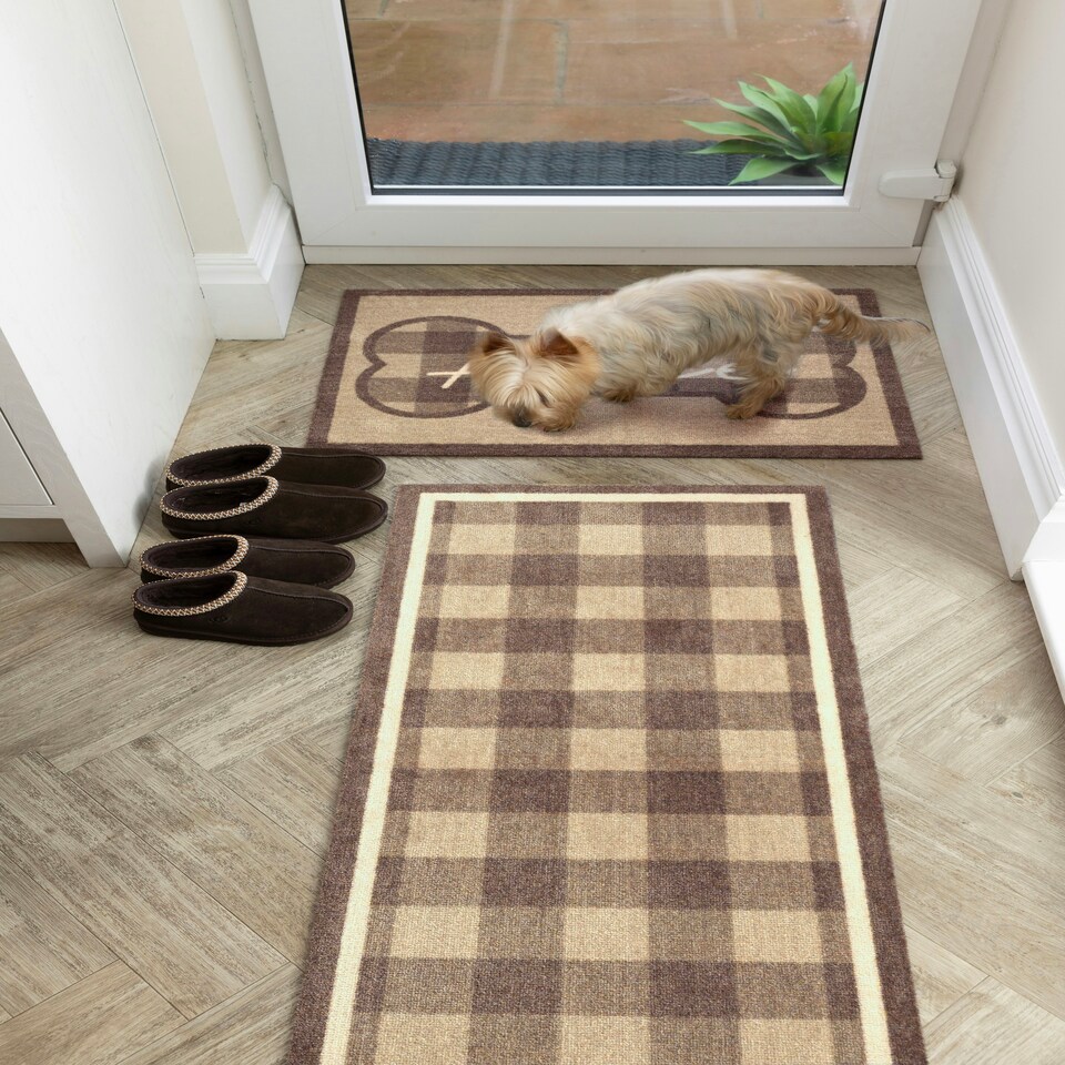 image 1 of Howler & Scratch Mat Plaid Home 50x75 Door Mat