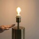 image 1 of ValueLights Lexy Antique Brass Touch Table Lamp with Forest Green Drum Shade