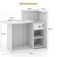 image 2 of COSTWAY Reception Desk with Lockable Drawer White & Black Black