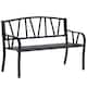 image 1 of Outsunny 2Seater Garden Bench Solid Metal Loveseat Outdoor Furniture for Patio Family Chair w Decorative Backrest Ergonomic Armrest