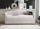 image 3 of Pink Day Bed,Sofabed,Guest Trundle Fabric Upholstered Velour, Bed Frame | Pink | Single