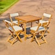 image 5 of Seaford Folding 4-Seater Garden Bistro Set – Acacia Wood with Cushions