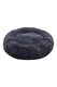 image 1 of Living and Home Calming Round Donut Plush Dog Cuddler Bed | Grey | Dark Grey