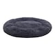 image 1 of Living and Home Calming Round Donut Plush Dog Cuddler Bed | Grey | Dark Grey