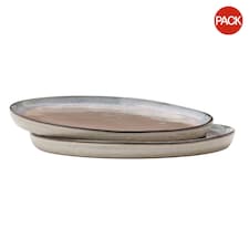 Vinga Nomimono Round Plate (Pack of 2) - Beige - One Size Brown