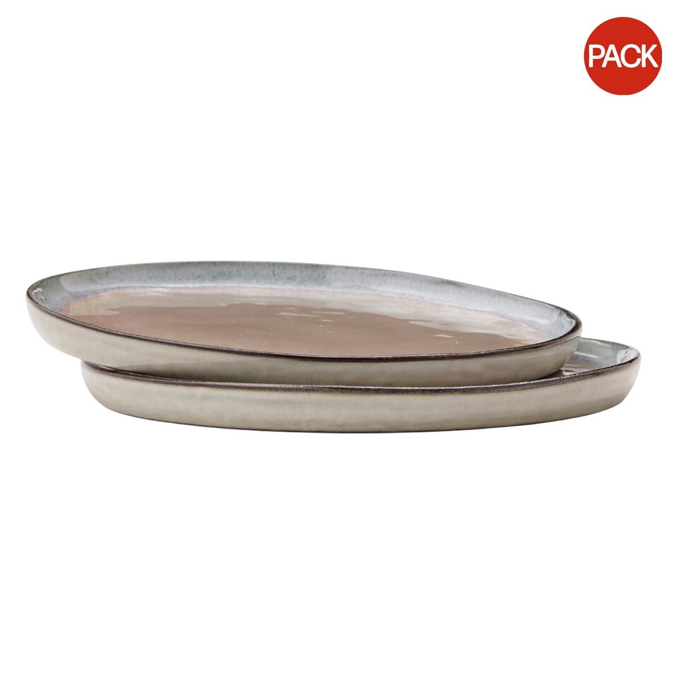 Vinga Nomimono Round Plate (Pack of 2) - Beige - One Size Brown