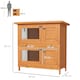 image 3 of PawHut 2-Tier Wooden Rabbit Hutch with Sliding Tray