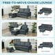 image 3 of HOMCOM 3 Seater Corner Sofa Couch Settee with Chaise Lounge, Charcoal Grey 