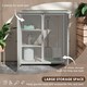 image 3 of Outsunny Wooden Garden Storage Shed, Tool Cabinet Organiser with Shelves and Double Door, 110 x 55 x117cm, Light Grey