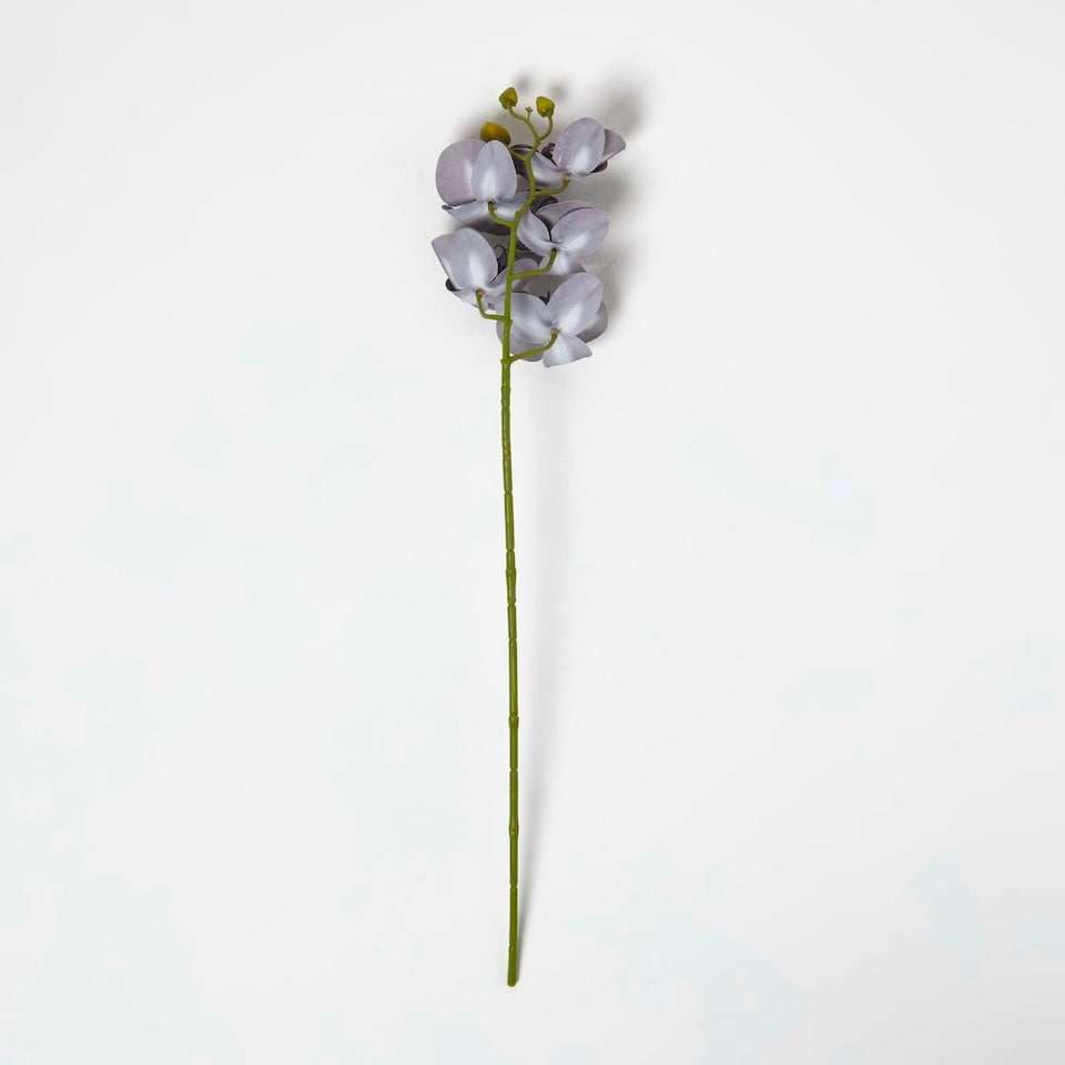 image 1 of Homescapes Artificial Stem of Grey Orchid Flower, 68 cm