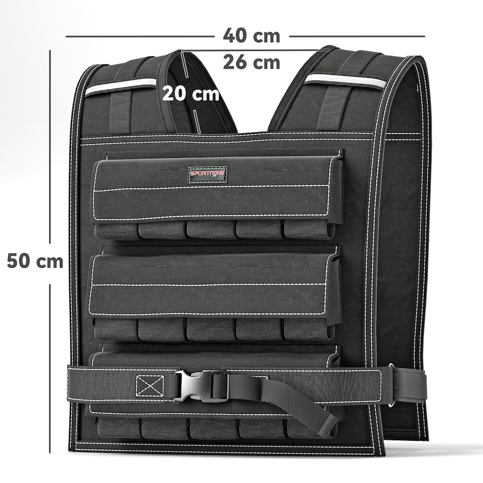 image 1 of 30KG Adjustable Weighted Vest with 30 Metal Weights, Running Weight Vest