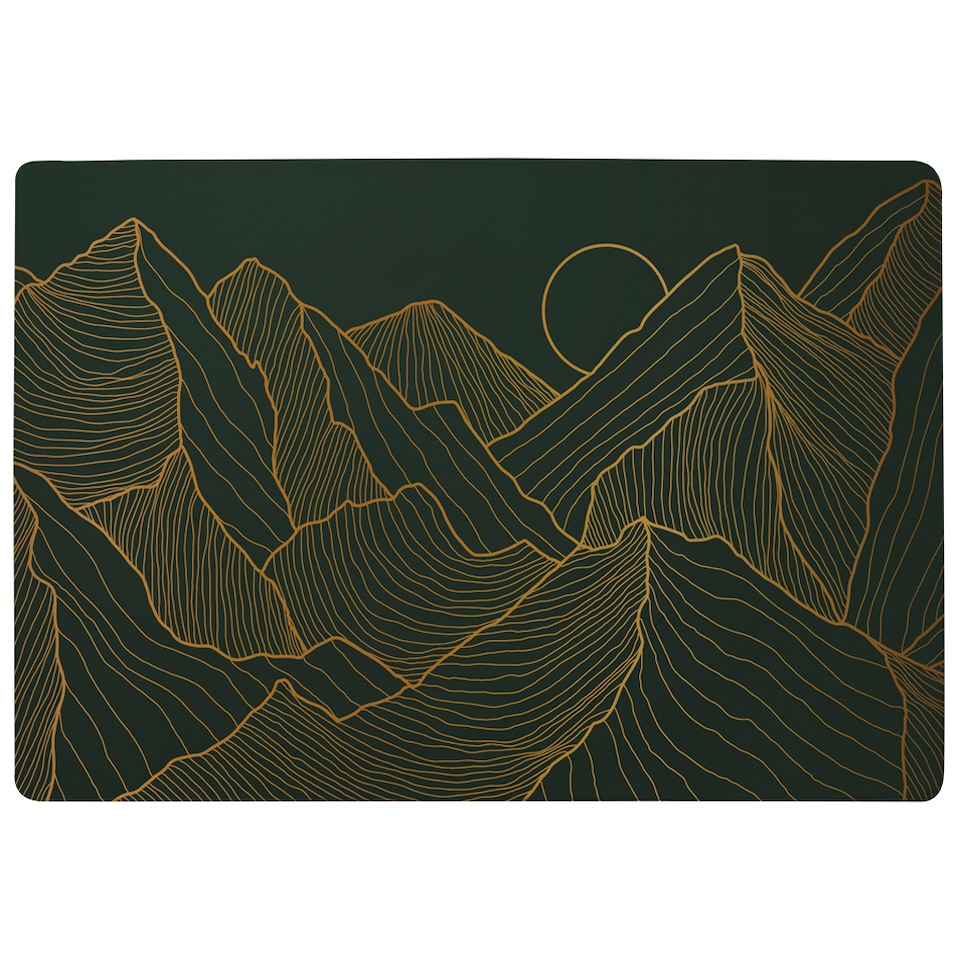 image 1 of Golden Mountain Line Art Designer Rug | Multi