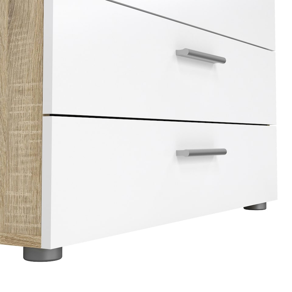 image 1 of Pepe Chest of 4 Drawers in Oak with White High Gloss