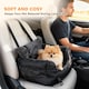 image 6 of PawHut Dog Car Seat for Small Dogs, Dog Booster Car Seat with Fixed Buckle, Safety Leash, Washable Cover, Thickened Small Pets Travel Carrier Bed, 58 x 45 x 28 cm, Black