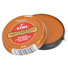 Kiwi Shoe Polish Wax - Classic Shine and Protection for Leather 50ml | Brown | Light Brown
