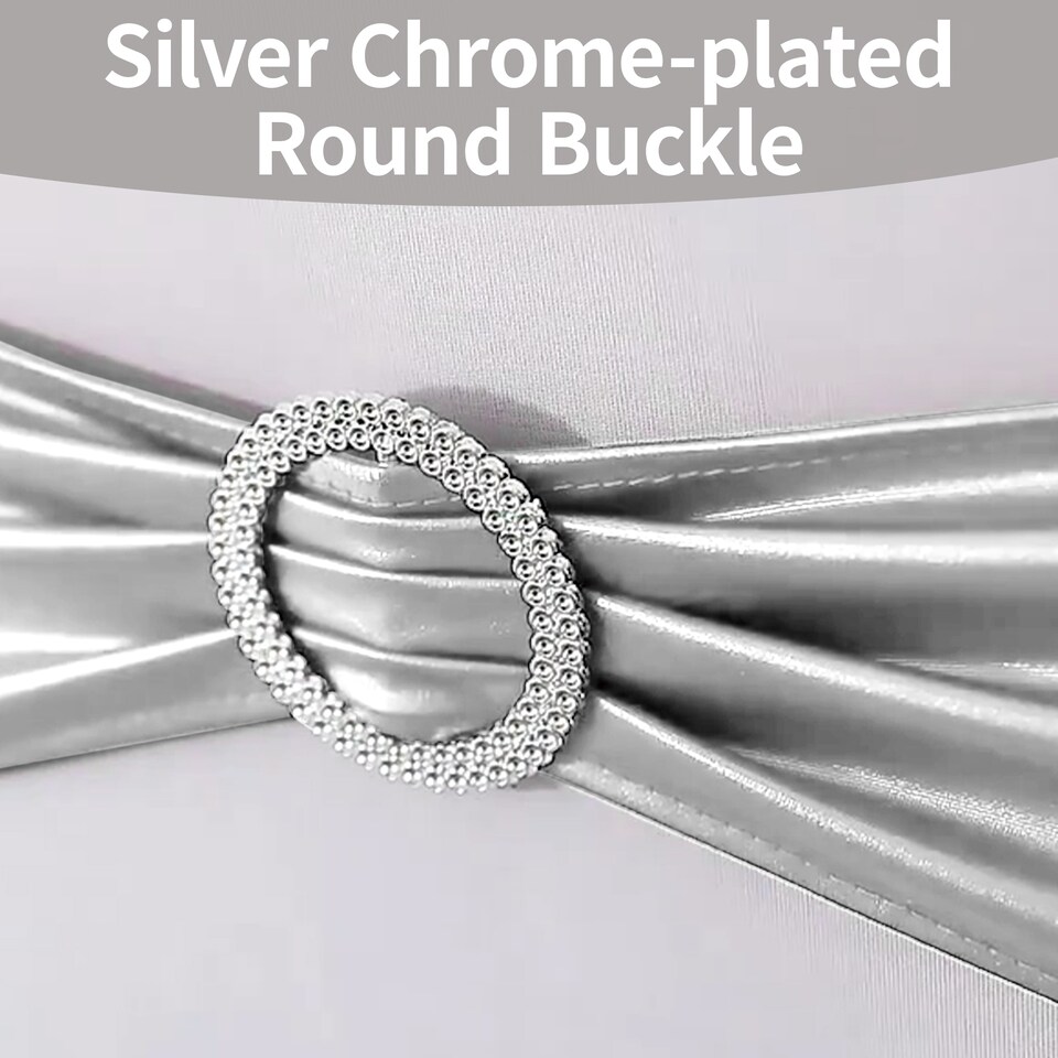 image 1 of 36cm x 13cm Synthetic Fabric Shiny Chair Band with Buckle - 10pcs