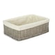 image 1 of Wicker Grey Wash Lined Storage Tray Grey | Grey | L