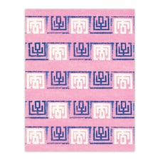 Pink Blue Geometric Pattern Vintage Japan Wall Art Print Korin 18x24"