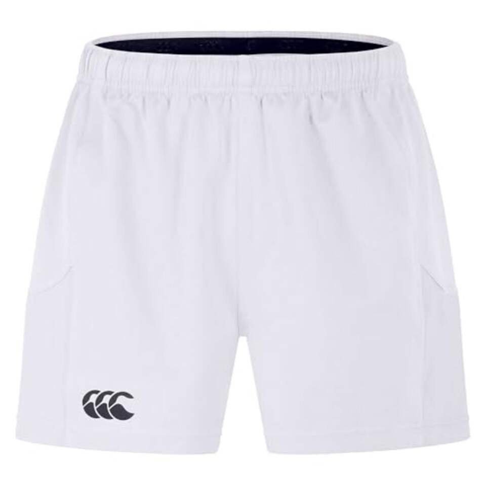 image 1 of Canterbury Men's Advantage Rugby Shorts 2.0 | Elasticated Waist | Ccc Logo Gym Shorts, White, L
