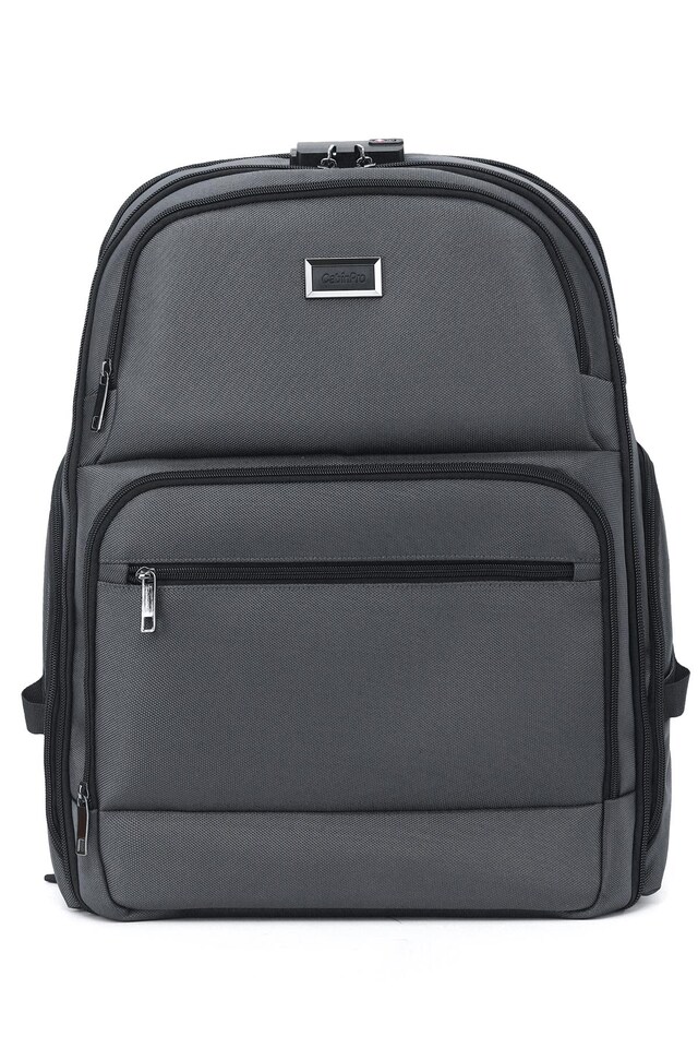 image 1 of Cabin Pro 'Stride' 40x20x25cm Ryanair Cabin Bag Underseat Backpack for Travelling TSA Approved Lock Expandable Backpack - Carry on Luggage | Grey | Grey | 1