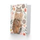 image 2 of Greeting Card Cat Lover Maine Coon Folk Art Floral Watercolour