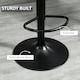 image 5 of HOMCOM Set Of 2 Microfibre Retro Tub Bar Stools Metal Frame Footrest Seat Grey