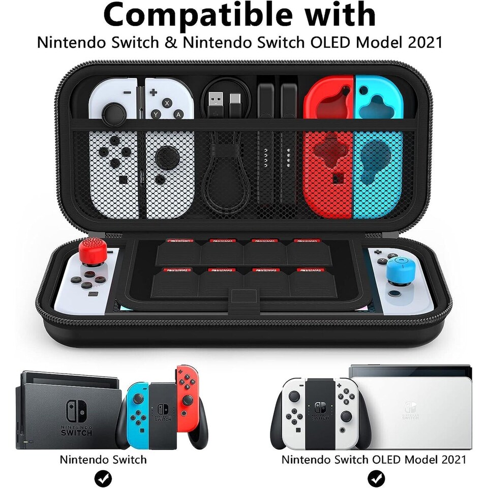 image 1 of Nintendo Switch Carry Case | Hard Shell Travel Storage Case with 8 Game Slots