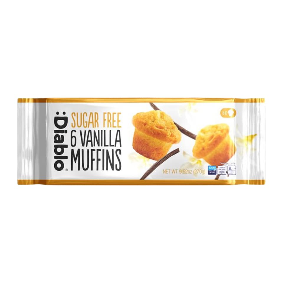 image 1 of Diablo Sugar Free Vanilla Muffins 6 x 45g