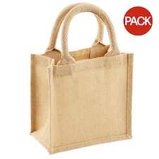 Westford Mill Jute Petite Gift Bag (4L) (Pack of 2) - Natural - One Size Cream