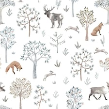 Sample of Woodland Dreams Wallpaper in Earthy Tones Multi