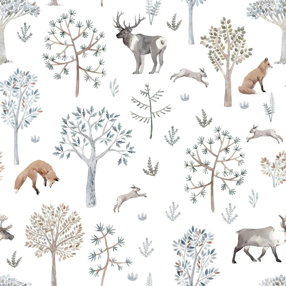 Sample of Woodland Dreams Wallpaper in Earthy Tones Multi
