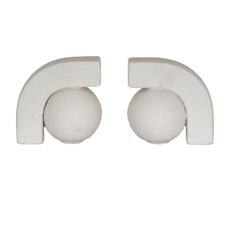 Ashen Book Ends - Ceramic - L9 x W27 x H13 cm - White