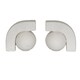 image 1 of Ashen Book Ends - Ceramic - L9 x W27 x H13 cm - White