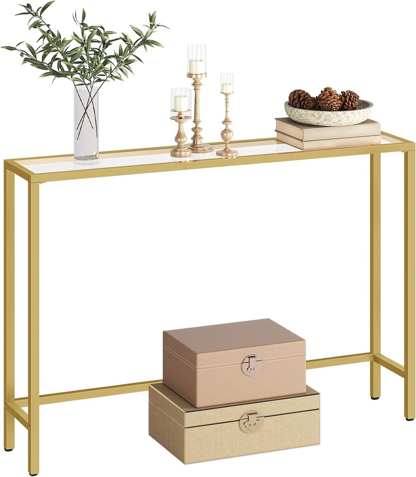 image 1 of Gold Metal Hallway Console Table