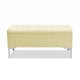 image 2 of Modena Storage Ottoman Bench, Ottoman Footstool with Legs, 90cm Plush Velvet Upholstered End of Bed Bench, Cream