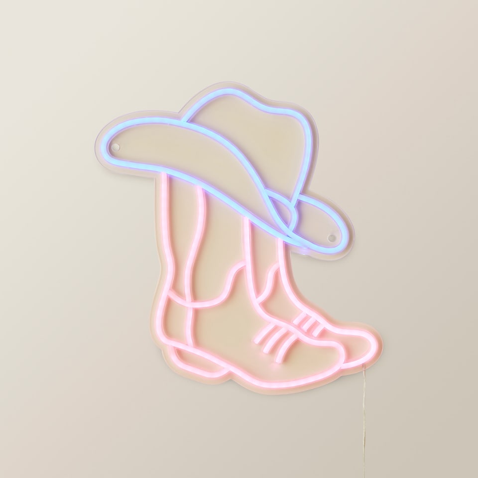 image 1 of ValueLights Cowboy Neon Sign Deoration Wall Light | Multi