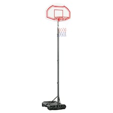HOMCOM Outdoor Adjustable Basketball Hoop Stand w/ Wheels and Stable Base Black