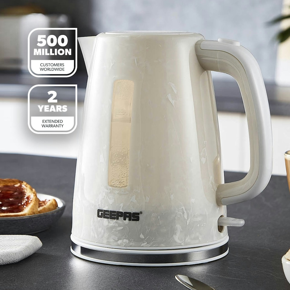 image 1 of GEEPAS  1.7L Skye Electric Kettle | 2200W Premium Kettle,  White