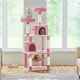 image 2 of Yaheetech 158 cm Multi Level Cat Tree with Condos Pink