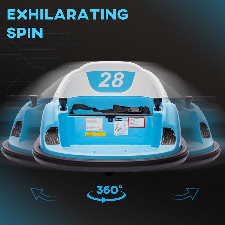 image 1 of AIYAPLAY 360° Rotation 12V Kids Bumper Car w/ Remote Control | Blue